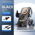 Car Universal Air Vent Electric Rotating Opening Closing Phone Holder 15W Wireless Charger Dual Coil Smart Phones Fast Charging